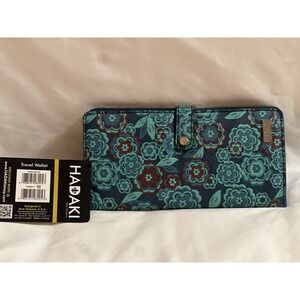Vegan Leather Hadaki Travel Wallet- Floral